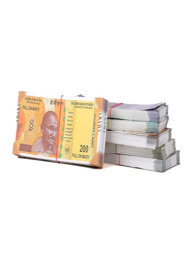 Laserbot Currency (6 X 25=150 Each) for Kids Denomination Learning Money 10 | 20 | 50 | 100 | 200 | 500 Artificial Playing Currency, Learn Money Skills, Fake Money, Dummy Note- Multi Color (150) - Image 3
