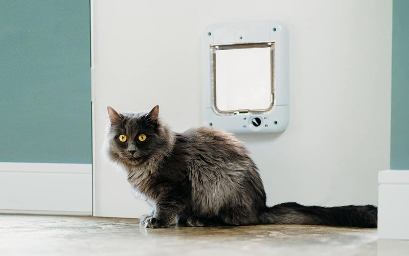 Cat Mate Microchip Activated Cat Flap, For Cats and Small Dogs, Easy Installation in UPVC Doors, Glass, and Wooden Doors - White - Image 2