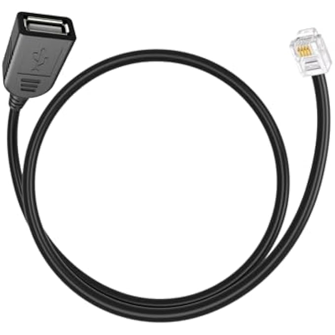 rayihni RJ11 TO USB ADAPTER, RJ116P4C TO USB FEMALE CABLE, USED FOR TELEPHONE COMMUNICATION, FAX MACHINE, MODULATION AND DEMODULATION ADAPTER (30CM) - Image 1