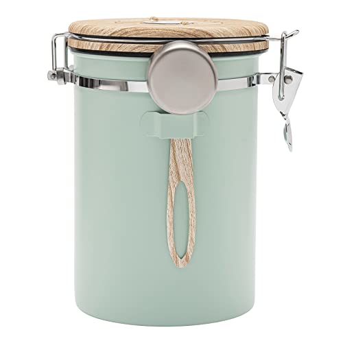 TEDSWAIT Coffee Canisters Airtight Coffee Bean Storage Container Kitchen Stainless Steel Food Storage Container with Scoop Date Tracker & CO2 Valve 61Fl Oz (Green) - Image 1
