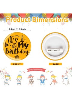 Mtlee 36 Pieces Birthday Button Pins It My Birthday Button Birthday Badges Birthday Squad Pinback Buttons Party Favors Supplies For Adults, Kids  - Image 3
