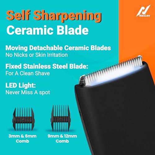 NexLev All in One Body Trimmer for Men | Suitable for Beard, Body, Balls, Pubic Hair, Private Parts | 90 Min Runtime |Type C | IPX 7 Waterproof | No Nicks No Cuts | 2 Safety Combs| Extra Blade | TM-02 - Image 3