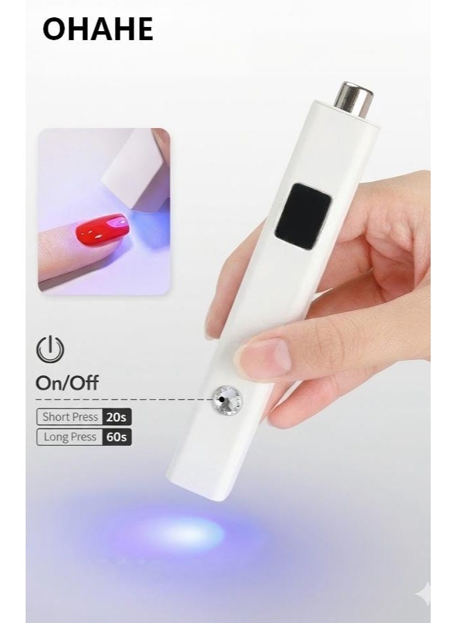 OHAHE Handheld LED Light for Gel Nails, Mini Nail Lamp, Portable Cordless Rechargeable, Fast Curing - Image 1
