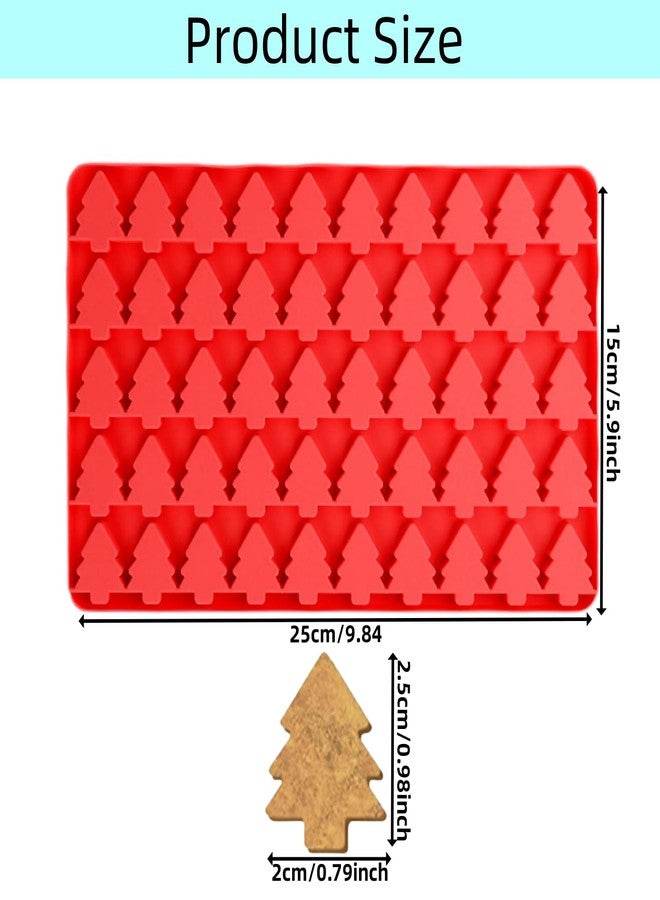 Accfore Mini Christmas Tree Silicone Mold,2 Pcs 50 Cavities Christmas Tree Chocolate Mold for Making Chocolate Festive Desserts Candy Jelly Fondant Gummy Biscuits Fruit Snack Tree Ice Baking Treats - Image 2