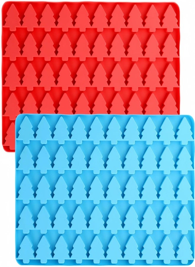 Accfore Mini Christmas Tree Silicone Mold,2 Pcs 50 Cavities Christmas Tree Chocolate Mold for Making Chocolate Festive Desserts Candy Jelly Fondant Gummy Biscuits Fruit Snack Tree Ice Baking Treats - Image 1