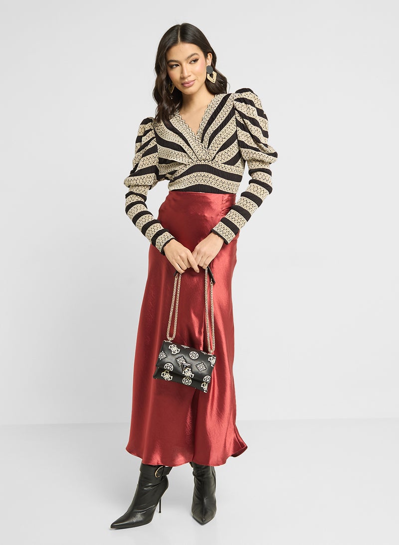 ايلا بلوزة بلونين بياقة ملتفة - Image 4