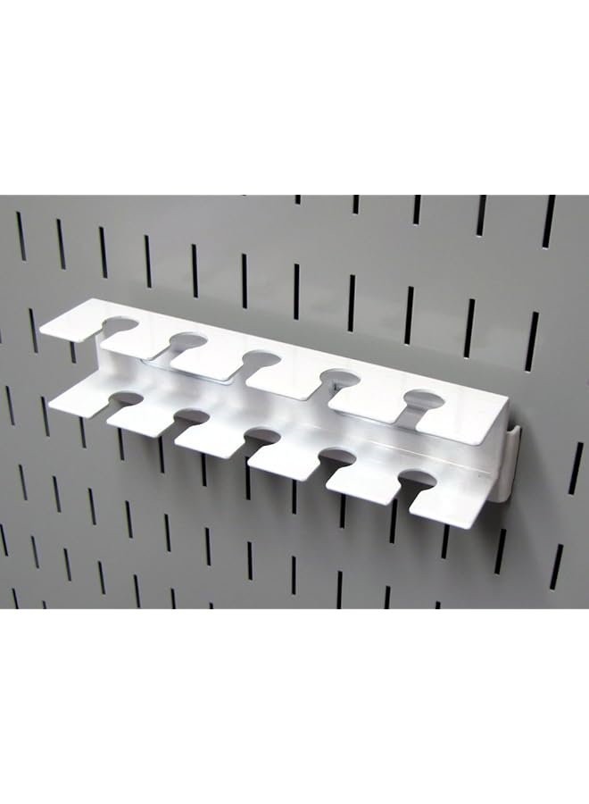 Wall Control ASM-SL-008 W Pegboard Slotted Tool Holder Bracket Slotted Metal Accessory for Wall Control Pegboard Only, White - Image 1
