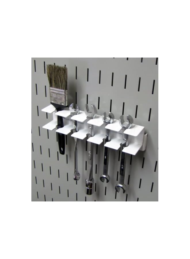 Wall Control ASM-SL-008 W Pegboard Slotted Tool Holder Bracket Slotted Metal Accessory for Wall Control Pegboard Only, White - Image 3
