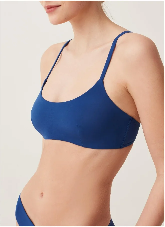 او في اس Ovs Solid Colour Bralette Bikini Top