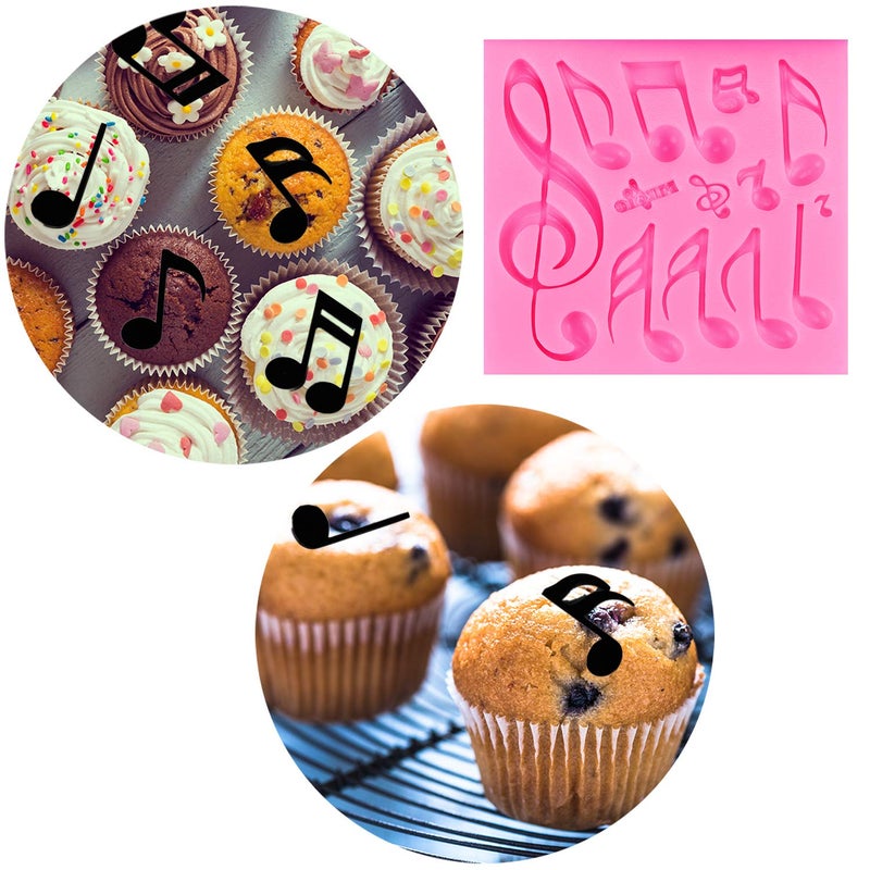 BOAO 3 Pieces Music Note Fondant Mold Music Note Lace Mat Silicone Musical Candy Mold for Cake Decoration - Image 4