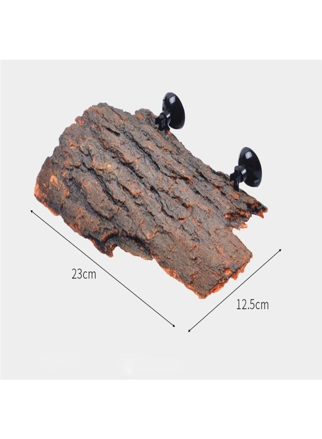 Flushbay Turtle Floating Basking Platform Aquarium Turtle Decorations Artificial Bark Tortoise Climbing Platform with Suction Cups Resting Terrace for Terrapins (Turtle Floating Basking Platform) - Image 2