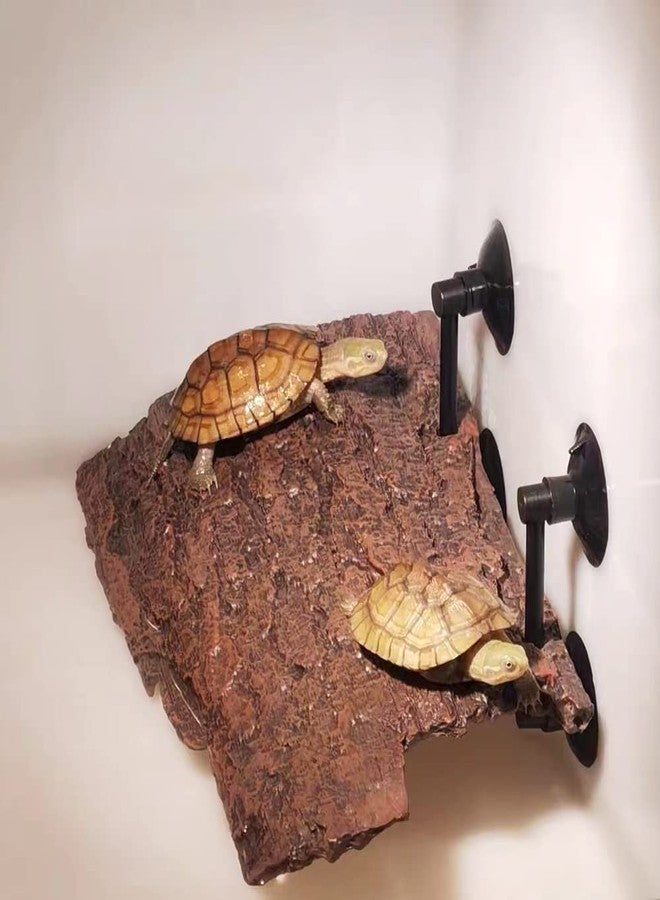 Flushbay Turtle Floating Basking Platform Aquarium Turtle Decorations Artificial Bark Tortoise Climbing Platform with Suction Cups Resting Terrace for Terrapins (Turtle Floating Basking Platform) - Image 5