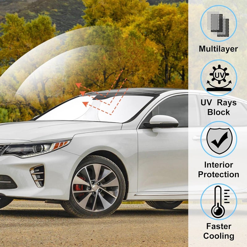 LHFLIVE Windshield Sun Shade for 2016-2020 Kia Optima - Foldable Sun Blocker - Image 2