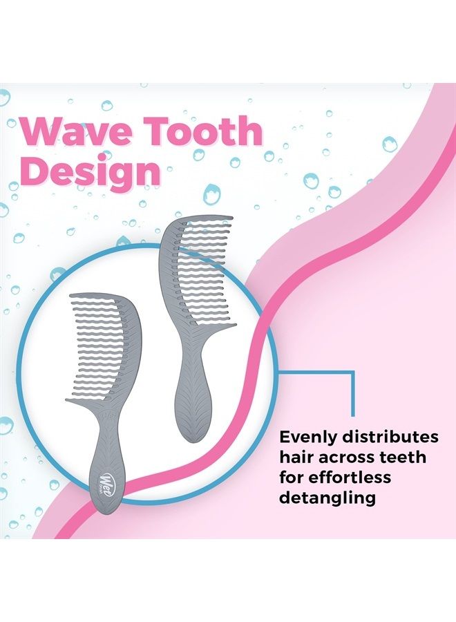 Wet Brush Go Green Charcoal Infused Treatment Comb - Wide Tooth Hair Detangler with WaveTooth Design that Gently and Glides Through Tangles - No Split Ends and No Damage