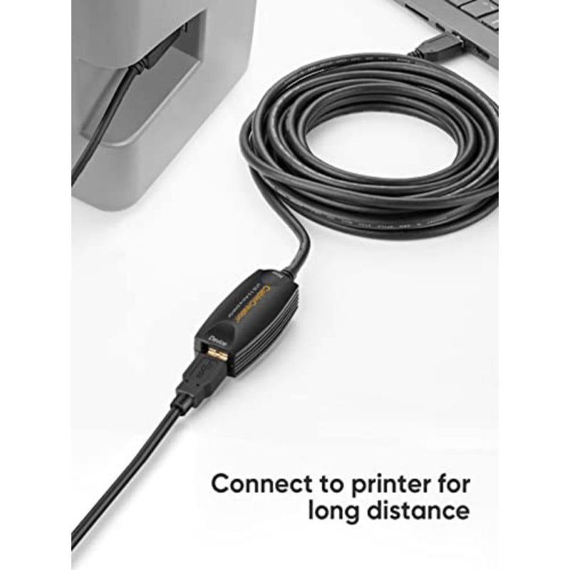 VR gaming and motion tracking applications, braided nylon cable, black, 5-meter length with signal booster for stable high-speed data transfer - Image 4