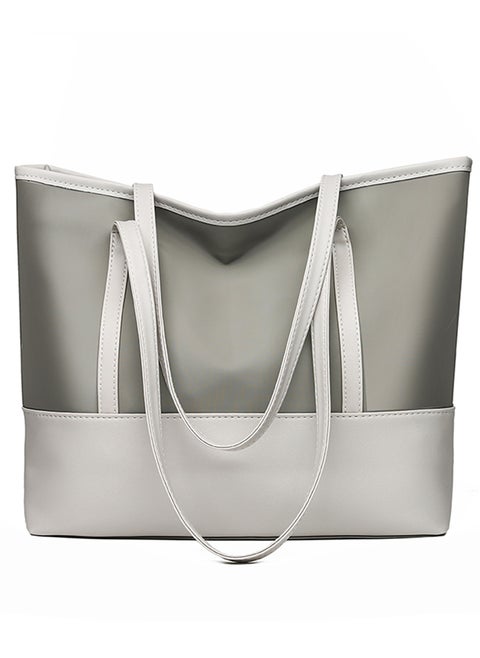 Qiccijoo Women Tote Bags,Stylish Simplicity Shoulder Bags,Handbags with Zipper for Daily Work Travel School Shopping Casual (Grey)