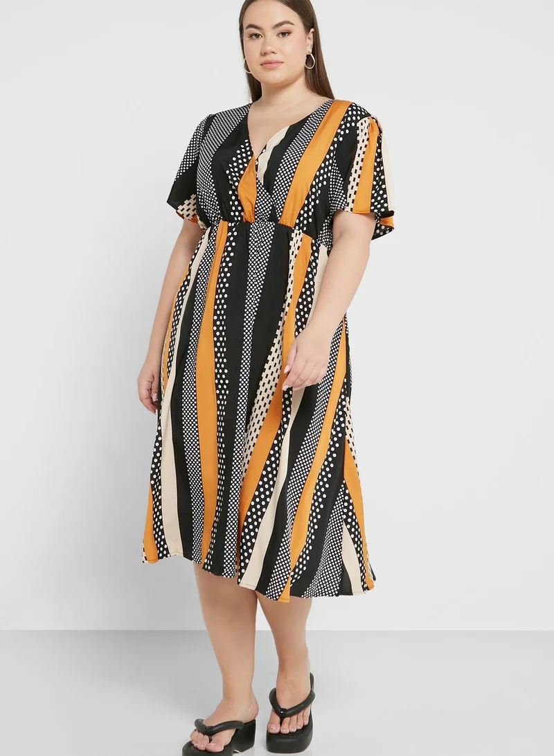 Ginger Plus Printed Fit & Flare Dress