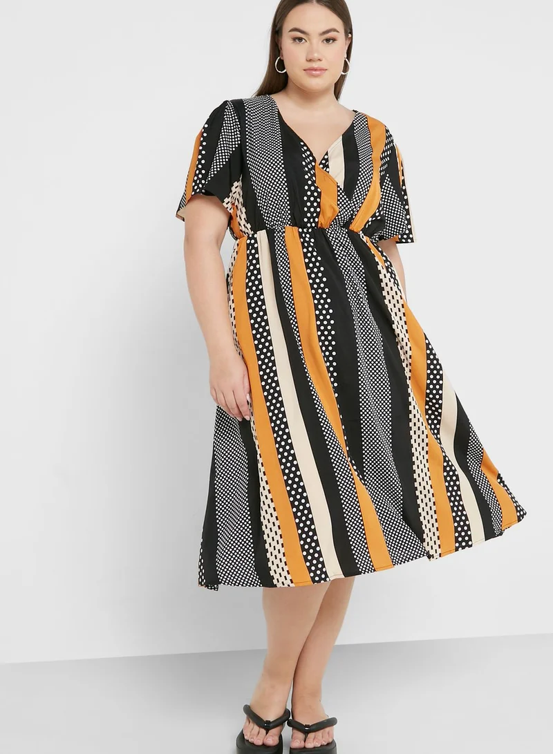 Ginger Plus Printed Fit & Flare Dress
