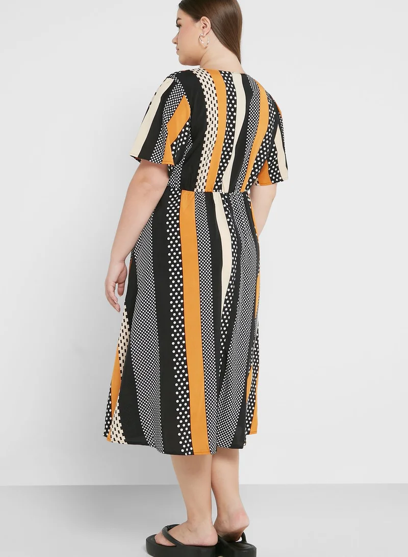 Ginger Plus Printed Fit & Flare Dress