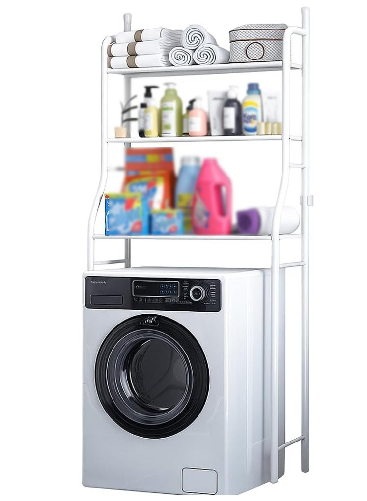 LeoStar Space-Saving Washing Machine Rack | Adjustable Laundry Organizer with Multiple Shelves | Strong Metal Structure | Ideal for Laundry Essentials, Towels & Bathroom Accessories | Easy Installation - Image 1