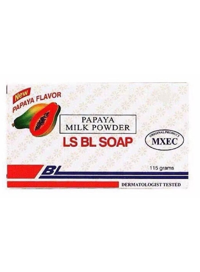 BL LS BL Papaya Milk Powder Soap 115g – Brightening & Skin Nourishing Cleansing Bar - Image 1