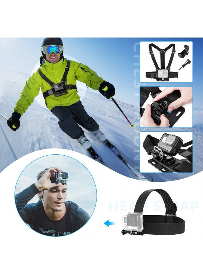 LUXEBELL - Luxebell Accessories Kit For Akaso Ek5000 Ek7000 4K Wifi Action Camera Gopro Hero 11 10 9 8 7 6 5/Session 5/Hero 4/3+/3/2/1 Max Fusion Sj4000 Sj5000 - Image 1