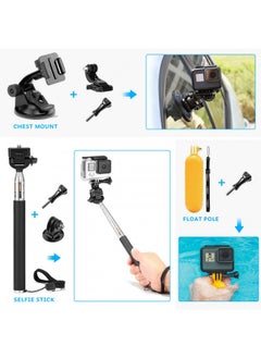 Luxebell Accessories Kit For Akaso Ek5000 Ek7000 4K Wifi Action Camera Gopro Hero 11 10 9 8 7 6 5/Session 5/Hero 4/3+/3/2/1 Max Fusion Sj4000 Sj5000