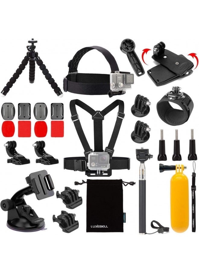 LUXEBELL - Luxebell Accessories Kit For Akaso Ek5000 Ek7000 4K Wifi Action Camera Gopro Hero 11 10 9 8 7 6 5/Session 5/Hero 4/3+/3/2/1 Max Fusion Sj4000 Sj5000 - Image 1