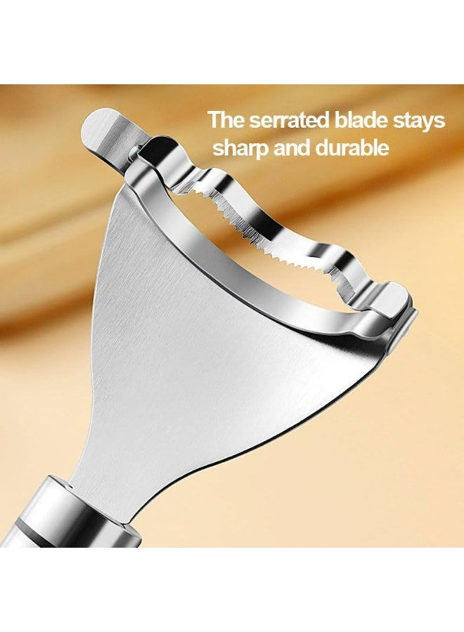 Beauenty Corn Peeler, Stainless Steel Corn Kernel Remover with Ergonomic Non Slip Grips and Hanging Hook, Planer Cutter Tool for Potato Vegetable And Fruit, Kitchen Gadget, Easy to Use and Wash, Silver - Image 2