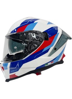 sway Helmet Sw 865 Titan White Blue Red With Sunglasses  - Image 1
