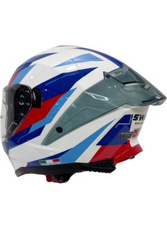 sway Helmet Sw 865 Titan White Blue Red With Sunglasses  - Image 4