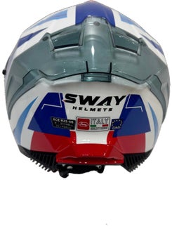 sway Helmet Sw 865 Titan White Blue Red With Sunglasses  - Image 5