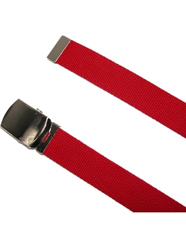CTM Cotton Adjustable Belt with Nickel Buckle, White - Image 5