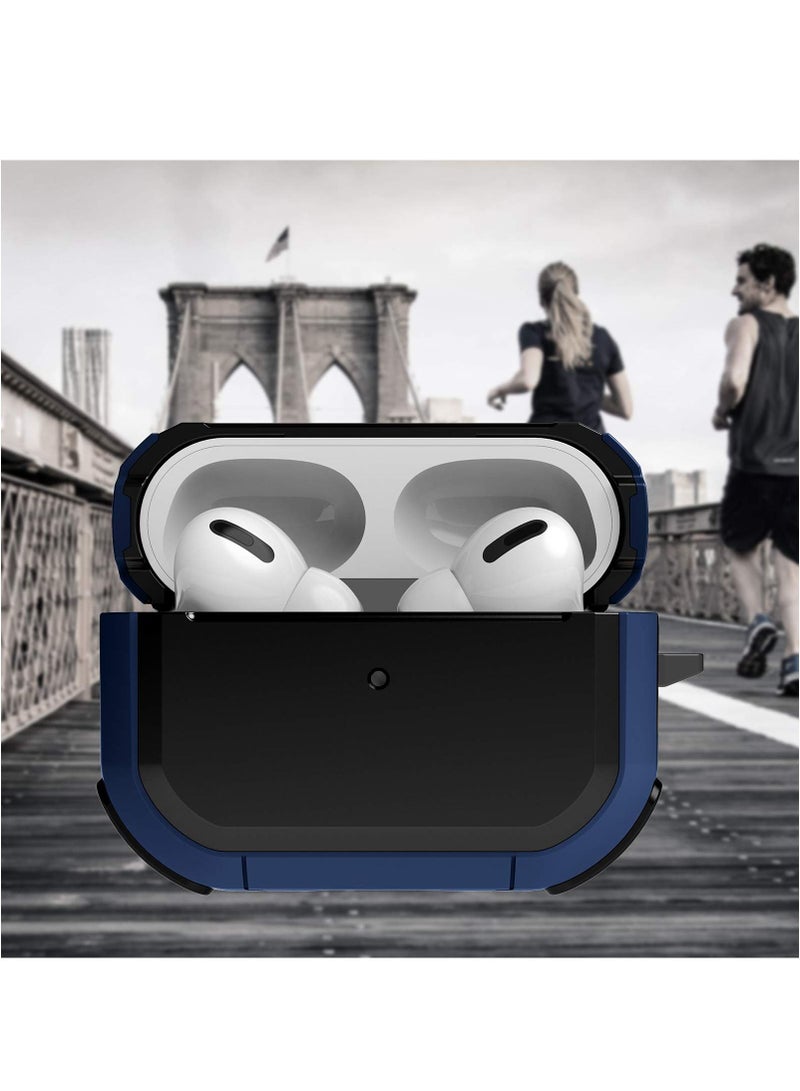 For AirPods Pro 2nd Generation Case Cover Powerful Drop Protection Magnetic Lid (Black Blue) - Image 2