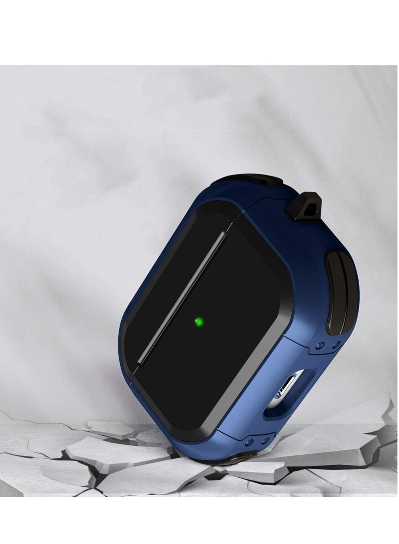 For AirPods Pro 2nd Generation Case Cover Powerful Drop Protection Magnetic Lid (Black Blue) - Image 5