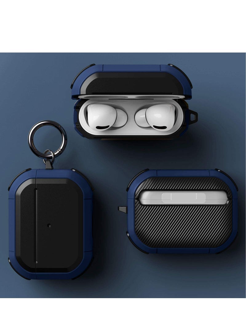 For AirPods Pro 2nd Generation Case Cover Powerful Drop Protection Magnetic Lid (Black Blue) - Image 4