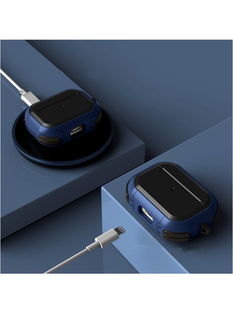 For AirPods Pro 2nd Generation Case Cover Powerful Drop Protection Magnetic Lid (Black Blue) - Image 3
