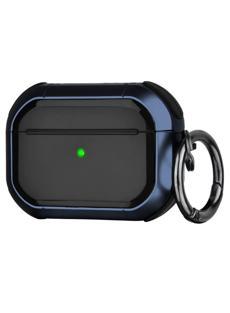 For AirPods Pro 2nd Generation Case Cover Powerful Drop Protection Magnetic Lid (Black Blue) - Image 1