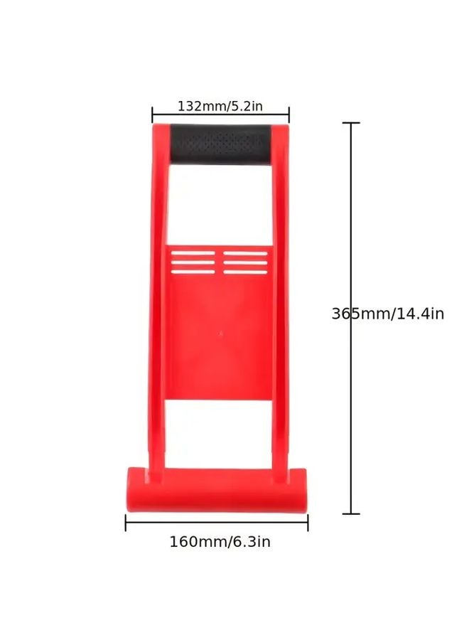 Red Heavy Duty Gypsum Board Lifter Tool 170lb Capacity Load Bearing Handle for Drywall Plywood Glass Panels - Image 4