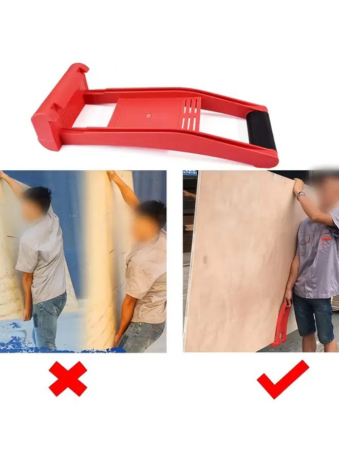 Red Heavy Duty Gypsum Board Lifter Tool 170lb Capacity Load Bearing Handle for Drywall Plywood Glass Panels - Image 3