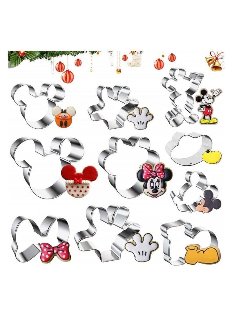 عام الحزمة المكونة من 10 قوالب بسكويت مصنوعة من الفولاذ المقاوم للصدأ - وهي على شكل فأرة ممتعة للأطفال لاستخدامها في الخبز، وتحضير الساندويتشات والوجبات الخفيفة الإبداعية - مثالية للحفلات والأحداث العائلية. - Image 1