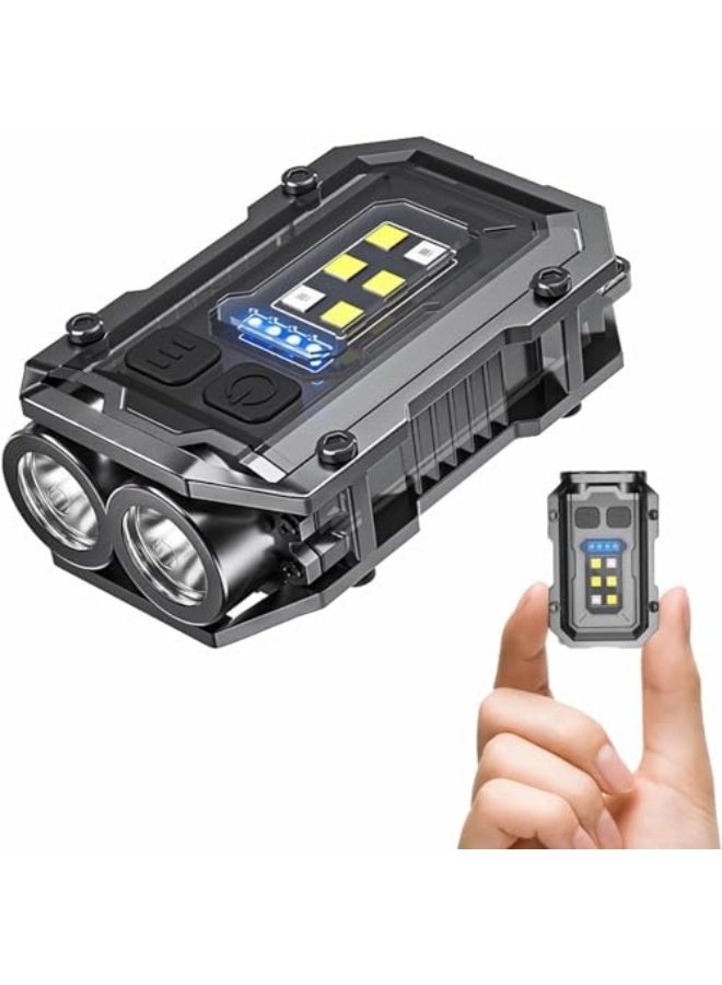 ZLH HITY Mini Keychain EDC Flashlight Rechargeable, 1000 High Lumens Super Bright Flash Lights Small Portable Tactical Pocket Torch with Magnet  Clip, 8 Modes,USB C Ipx65 Waterproof - Image 1