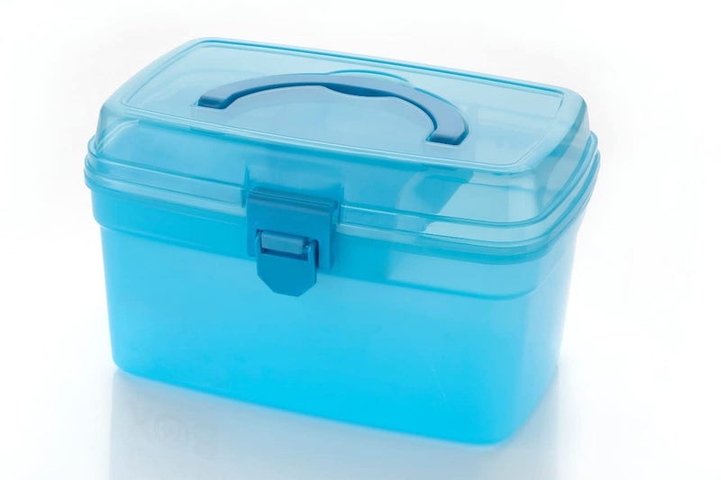 Naivete ABS Plastic BPA-Free Emergency Small Compact Medical Storage Box: Portable, Organized, and Secure Solution for Your Essentials (Blue) - Image 1