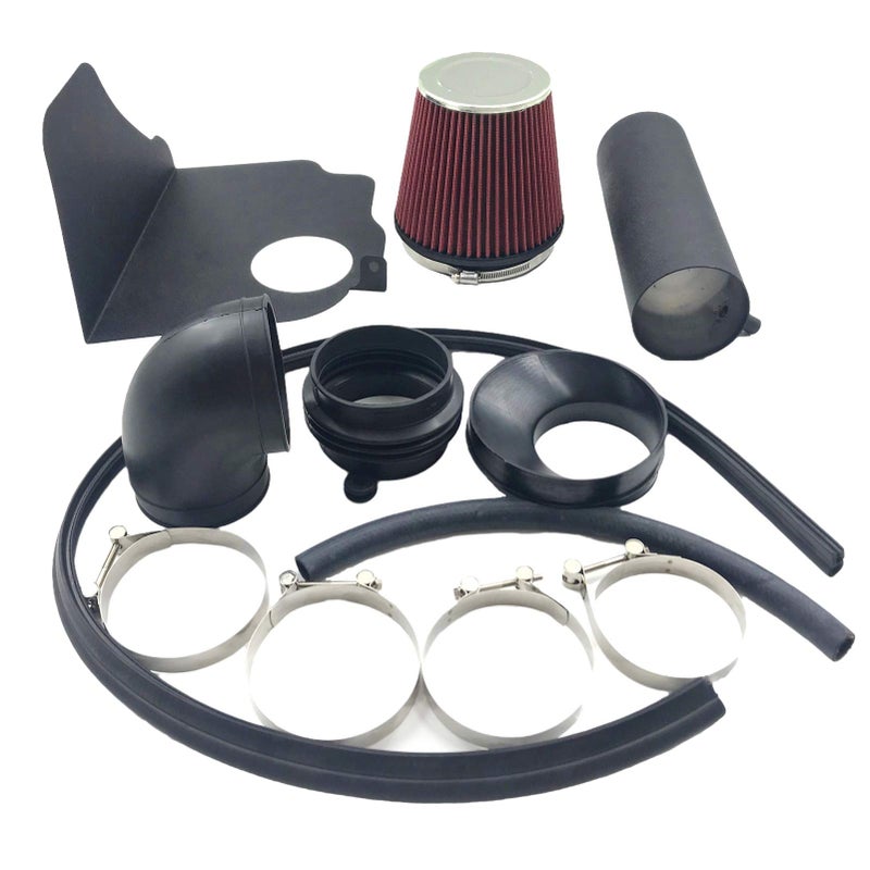 MOOSUN Intake Pipe Perfit Formance Cold Air Intake Kit with Filter 2005-2010 Fit for Dodge/Chrysler (Challenger, Charger, 300) 5.7L 6.1L V8 (Black Tube & Red Filter) - Image 3
