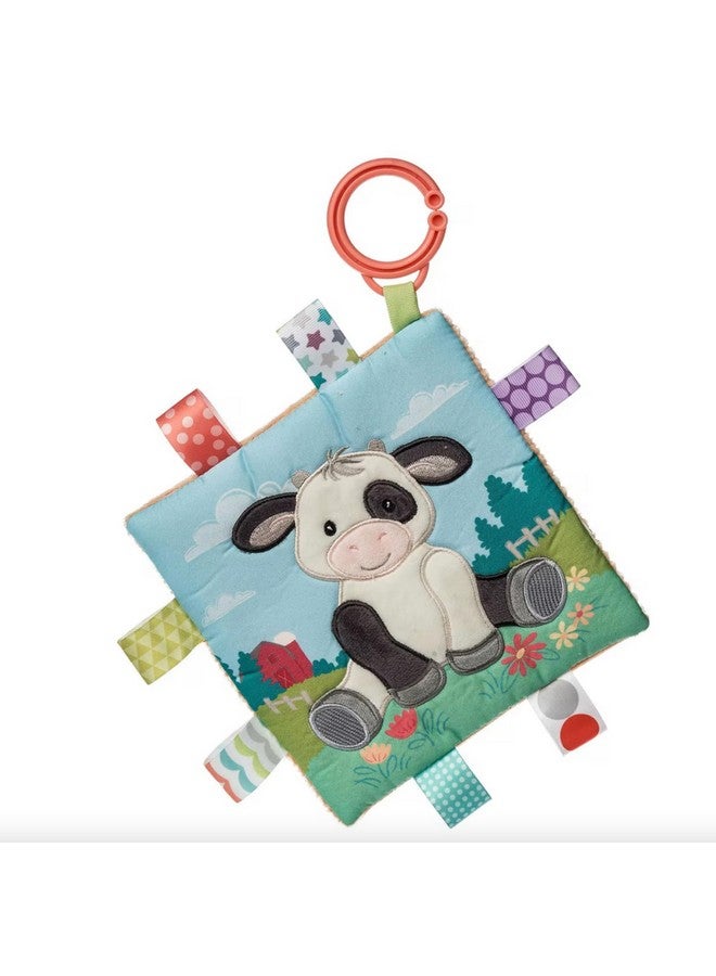 Taggies Crinkle Me Toy with Baby Paper & Squeaker with Sensory Tags, 6 x 6-inches, Buttercup Cow - Image 1