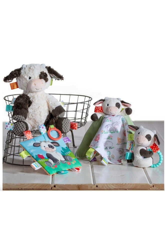 Taggies Crinkle Me Toy with Baby Paper & Squeaker with Sensory Tags, 6 x 6-inches, Buttercup Cow - Image 2