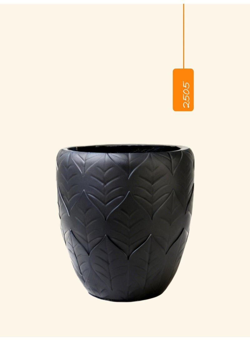 Luxury Textured Magnesia Cement Planter (26 × 26 cm) – Balanced Form for Calm Interiors - Image 1