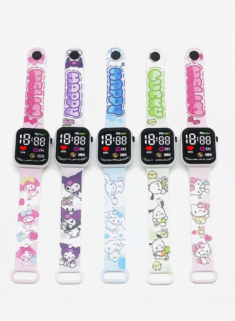 Haoyou 5 Pcs Kids Watches,3D Lovely Cartoon Touchscreen LED Watch,Silicone Wristwatches Best Gift for 3-11 Year Old Girls Boys,Time Teaching Easy to Read Time Clearly at Night - Image 1