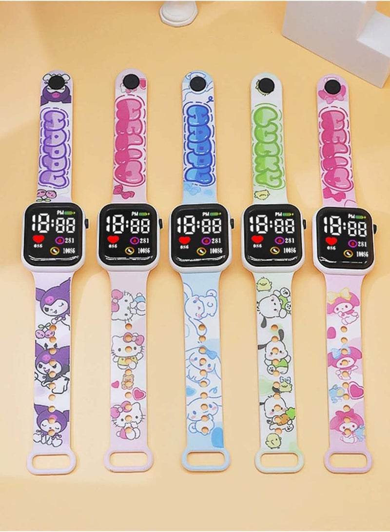 Haoyou 5 Pcs Kids Watches,3D Lovely Cartoon Touchscreen LED Watch,Silicone Wristwatches Best Gift for 3-11 Year Old Girls Boys,Time Teaching Easy to Read Time Clearly at Night - Image 2