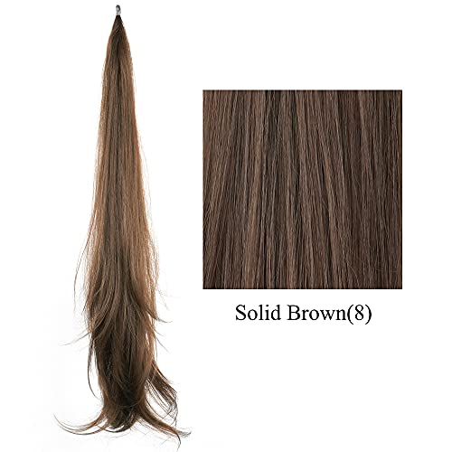 IMISSU Hair Extension Pony Tail Flexible Hair Ponytails Hairpieces Solid Brown - Image 3